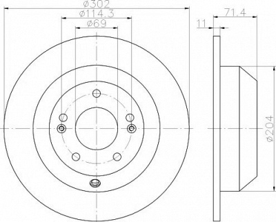 HELLA PAGID 8dd355116871 -  Тормозной диск